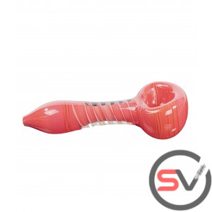 CLEAR BODY SWIRL DESIGN HAND PIPE 5inch 3CT/PK